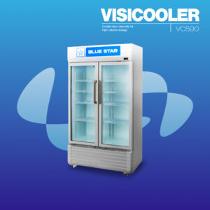 blue star vc590d double door high volume visicooler