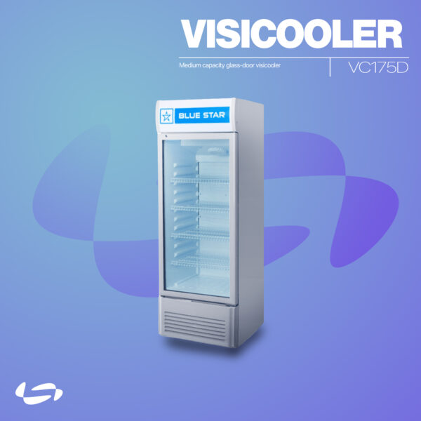 Blue Star VC175D Medium Capacity Glass Door Visicooler